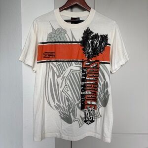 VINTAGE Y2K SOUTH POLE GRUNGE ORANGE GRAPHIC TSHIRT MENS XL